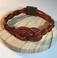 Distressed Brown Celtic Knot Leather Bracelet
