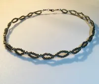 Dark Silver Beaded Choker