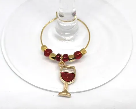 Wine Glass Charm - Red Wine Glass